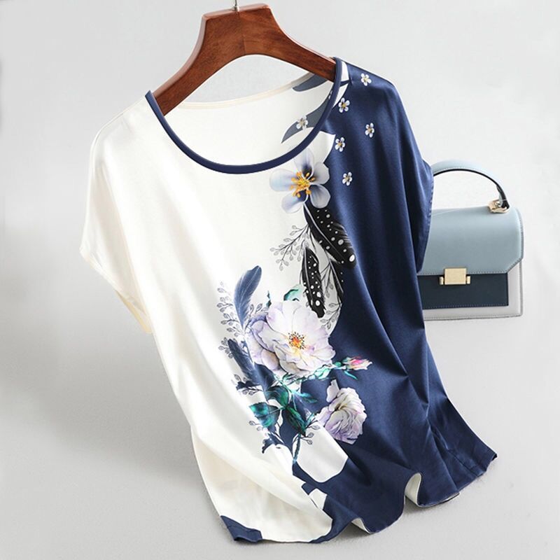 Simple Style Classic Style Flower Polyester Printing T-shirt