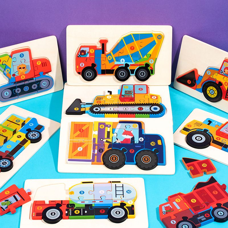 Puzzles Toddler(3-6years) Car Wood Toys