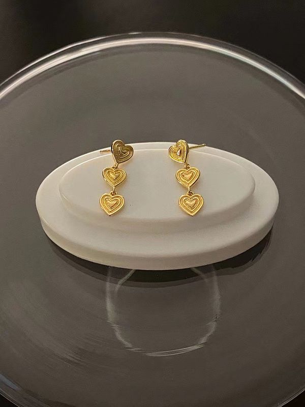 1 Pair Modern Style Heart Shape Plating Sterling Silver Drop Earrings