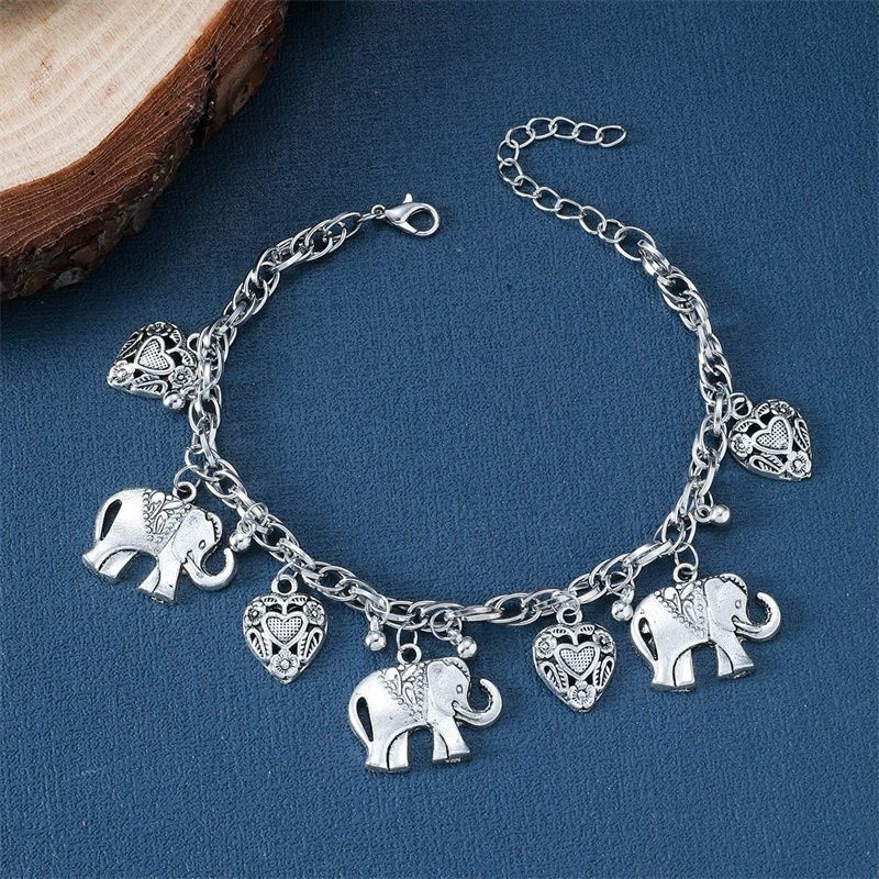 Casual Ethnic Style Heart Shape Elephant Alloy Plating Women's Bracelets