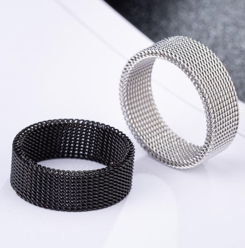 Streetwear Solid Color Titanium Steel Polishing Men's Rings