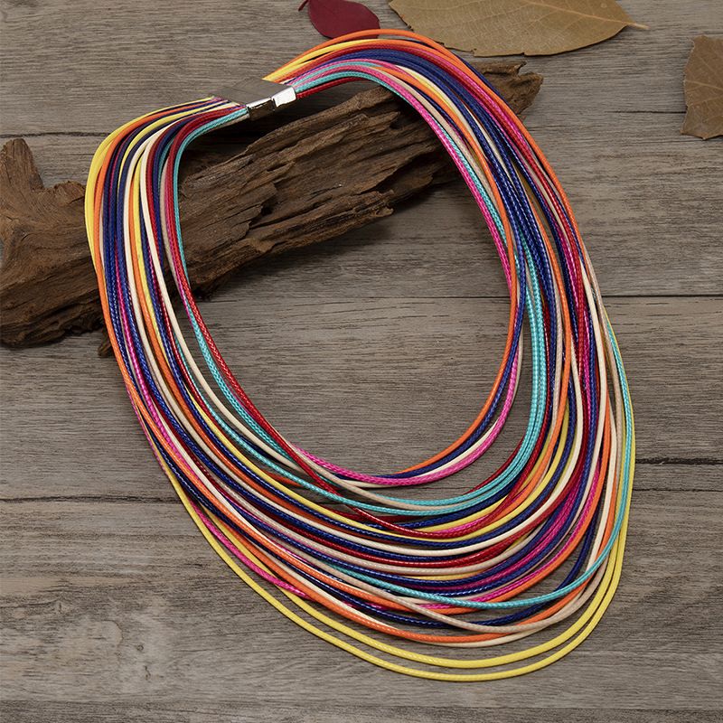 Ethnic Style Geometric Pu Leather Alloy Women's Layered Necklaces