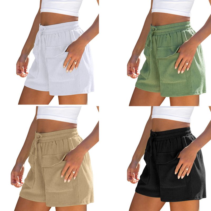 Women's Casual Solid Color Spandex Polyester Pocket Active Bottoms Casual Pants