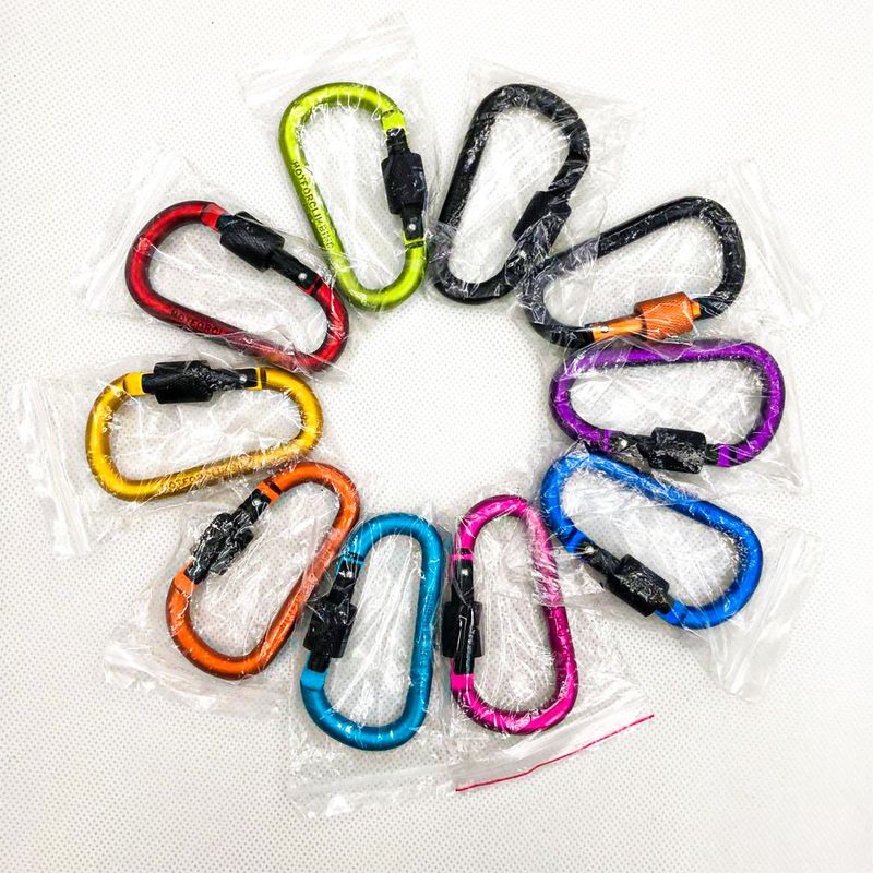 Daily Simple Style Solid Color Aluminum Material Carabiner