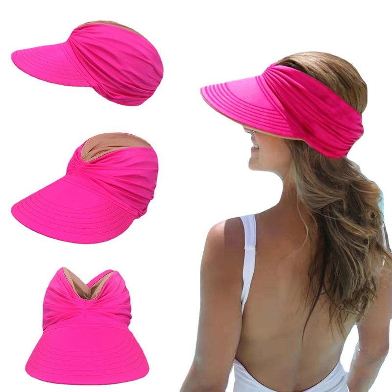 Women's Simple Style Color Block Flat Eaves Sun Hat