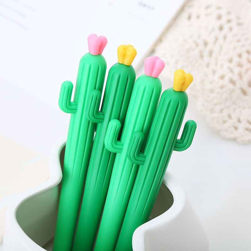Creative Plant Modeling Soft Plastic Cactus Gel Pen Learning Office Stationery Water-based Sign Pen Cute Student Pen