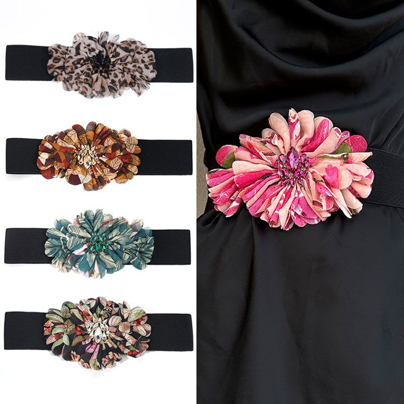 Elegant Streetwear Flower Polyester Women's Woven Belts