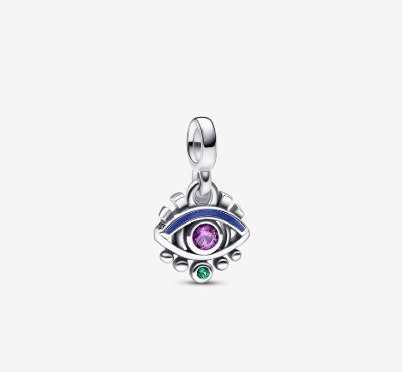Casual Eye Sterling Silver Plating Inlay Artificial Gemstones Women's Charms