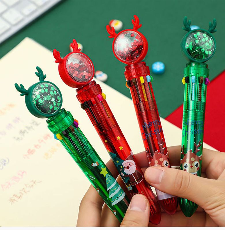 Bolígrafo De Lentejuelas De Navidad Con 10 Colores, Regalo De Regalo Para Niños Y Estudiantes