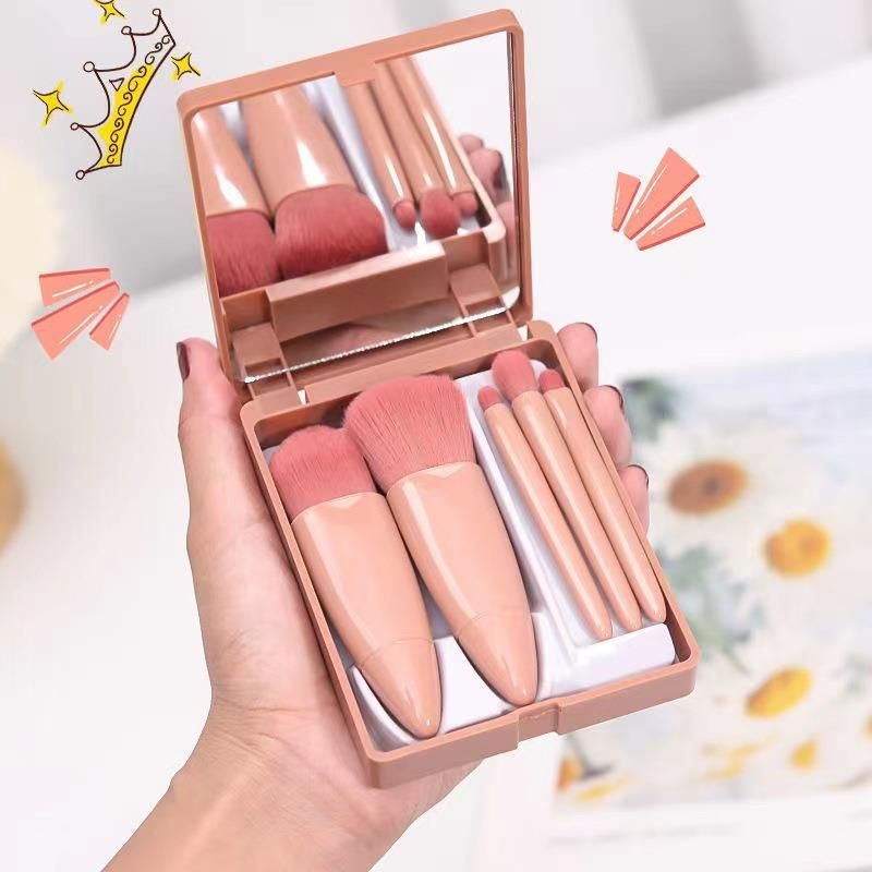 Einfacher Stil Rosa Grün Künstliche Faser Handgriff Aus Kunststoff Makeup Bürsten 1 Satz