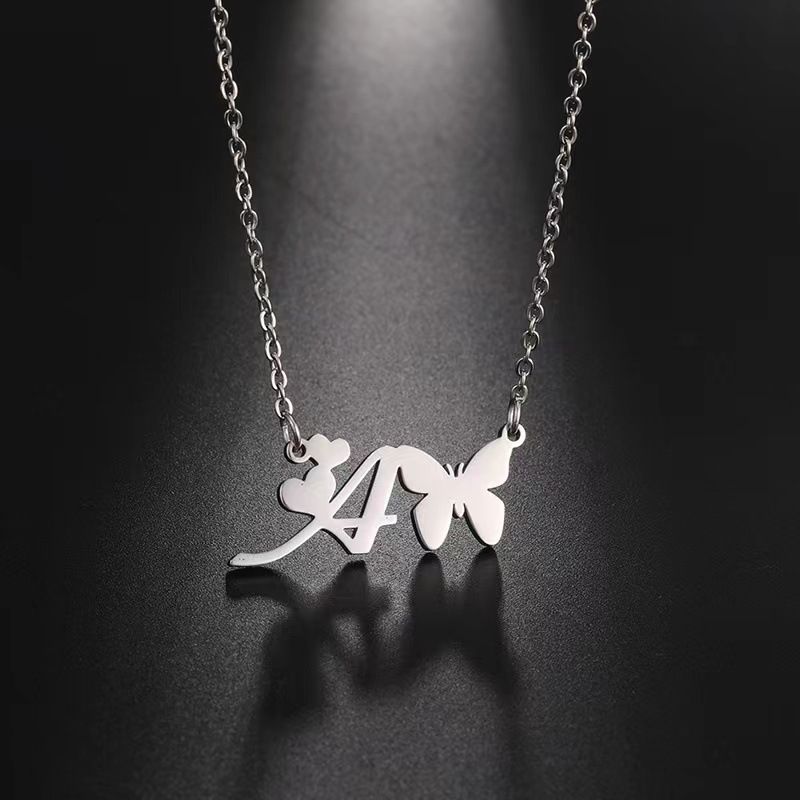 Simple Style Butterfly Stainless Steel Titanium Steel Polishing Unisex Pendant Necklace