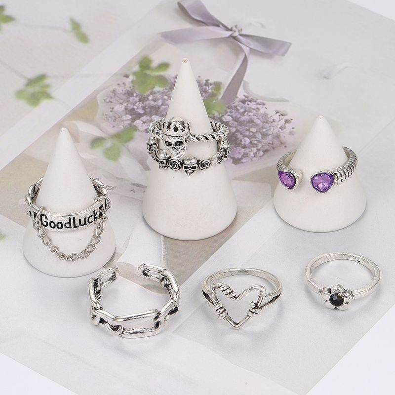 Ig Style Y2k Punk Round Alloy Wholesale Open Rings