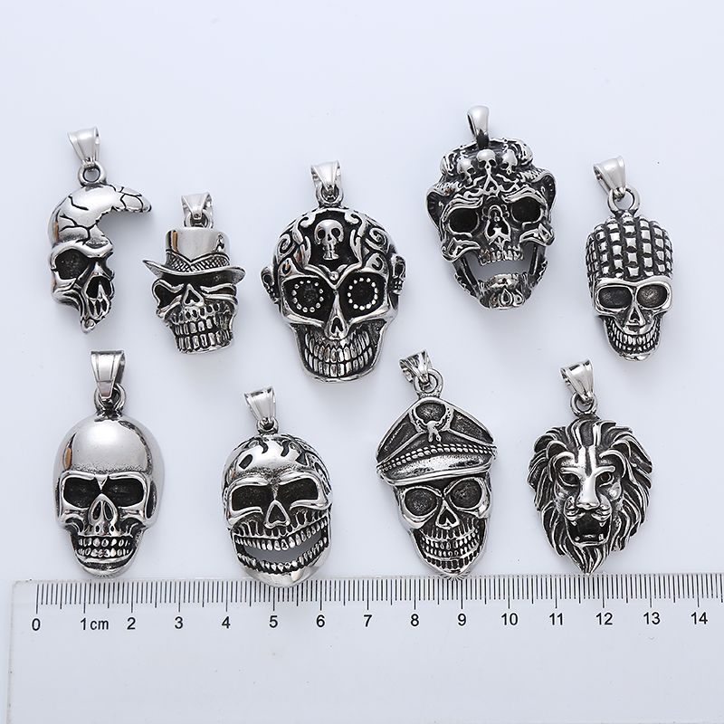 Punk Streetwear Cool Style Skull 304 Stainless Steel No Inlaid Men'S Necklace Pendant