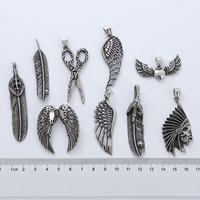 Streetwear Cool Style Wings 304 Stainless Steel No Inlaid Men'S Necklace Pendant