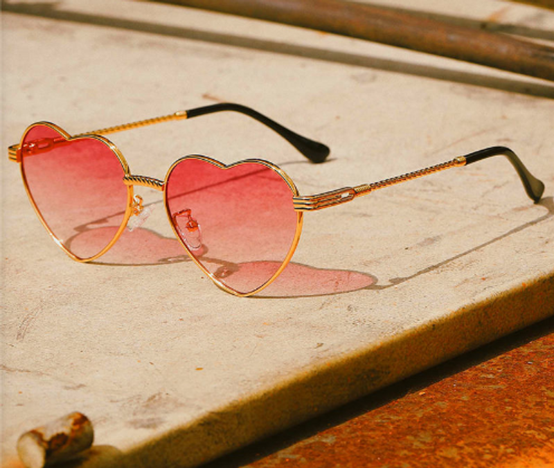 Basic Lady Heart Shape Ac Special-shaped Mirror Full Frame Women's Sunglasses