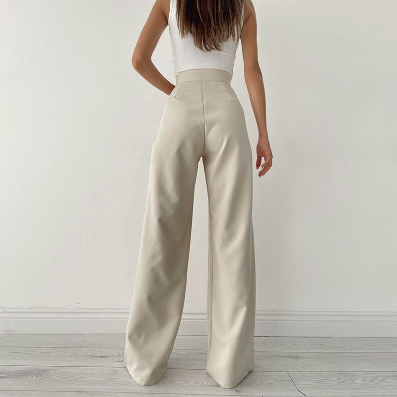 Women's Street Casual Solid Color Ankle-length Wide Leg Pants
