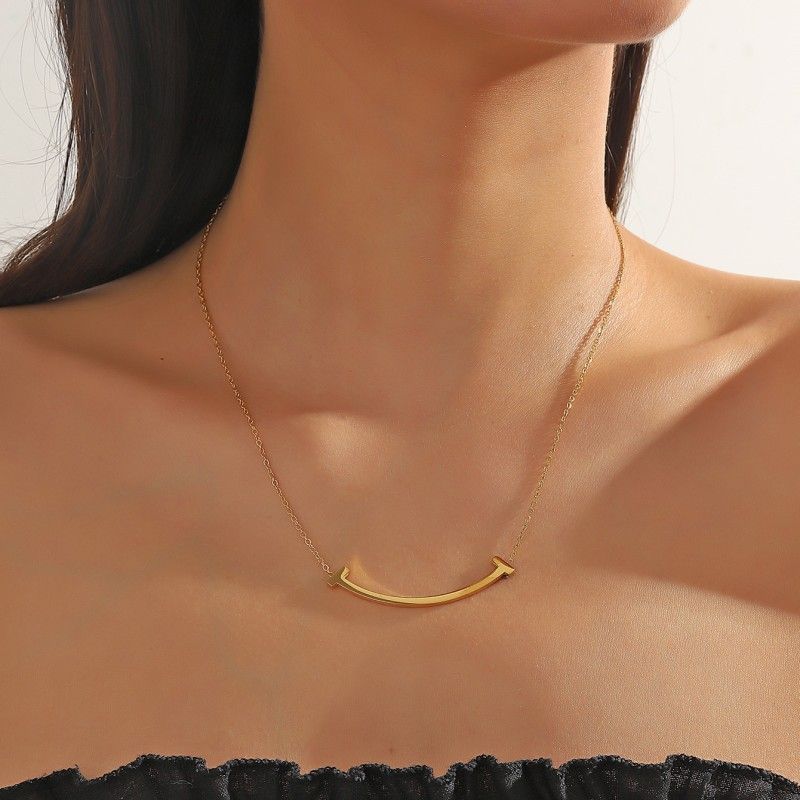 Style Coréen Smiley Acier Inoxydable Collier