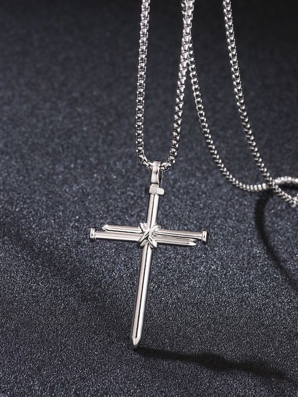 Hip-hop Cross Alloy Plating Gold Plated Unisex Pendant Necklace