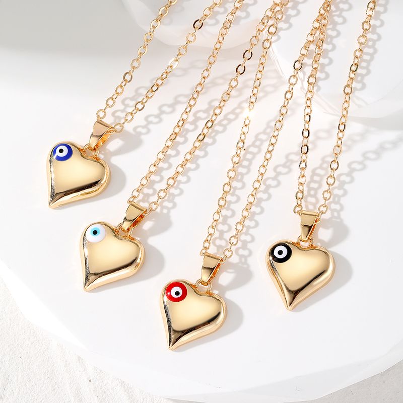 Vintage Style Simple Style Classic Style Heart Shape Eye Alloy Women's Pendant Necklace
