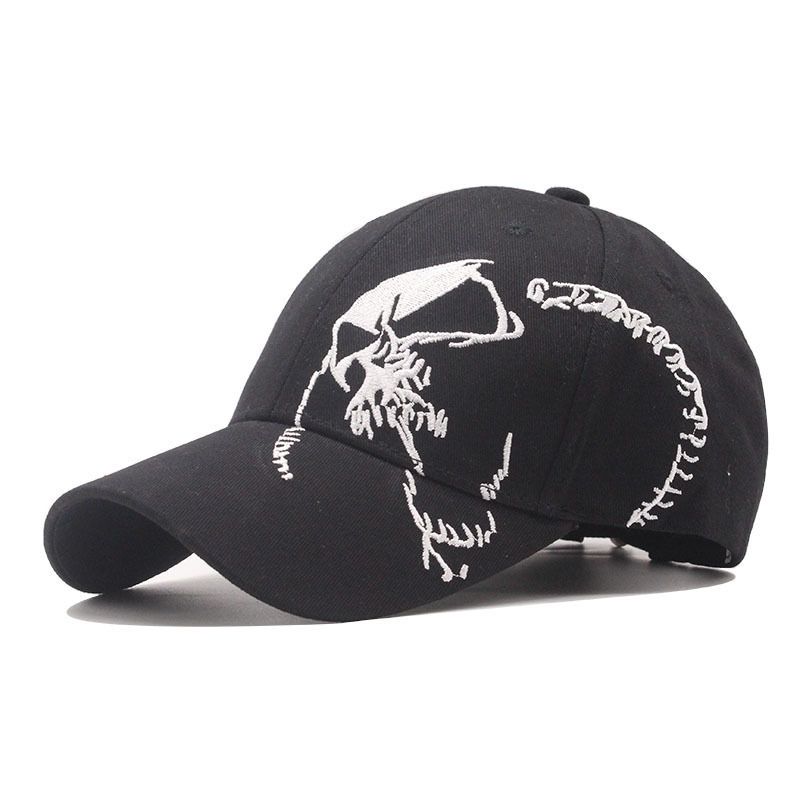Unisex Punk Simple Style Skull Curved Eaves Baseball Cap