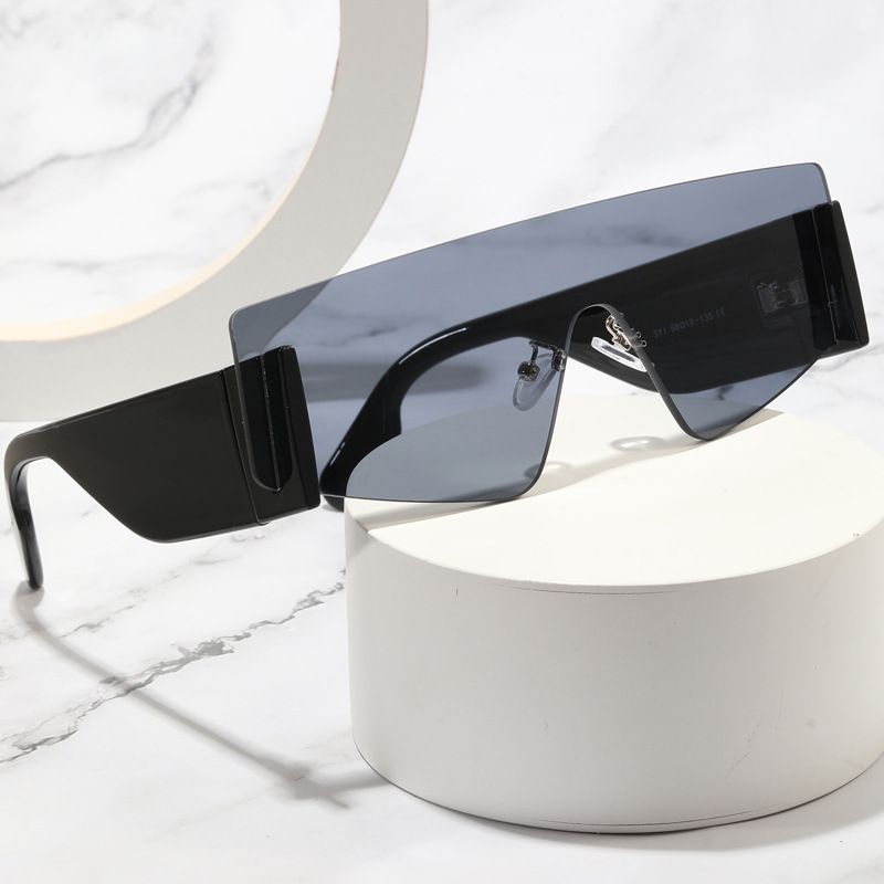 Einfacher Stil Pendeln Farbblock Pc Ovaler Rahmen Rahmenlos Männer Sonnenbrille