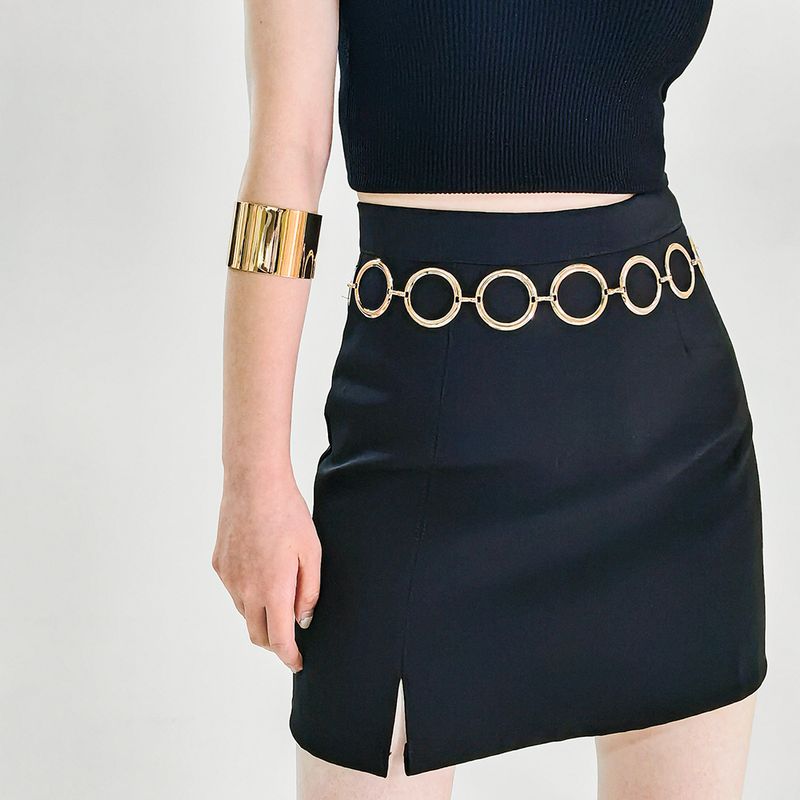 Basic Solid Color Metal Women's Chain Belts
