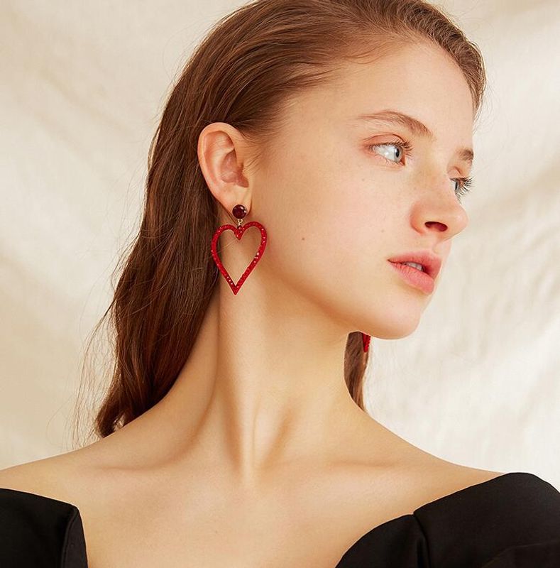 1 Pair Simple Style Flower Inlay Metal Rhinestones Earrings