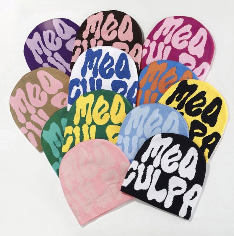 Women's Streetwear Letter Color Block Eaveless Wool Cap