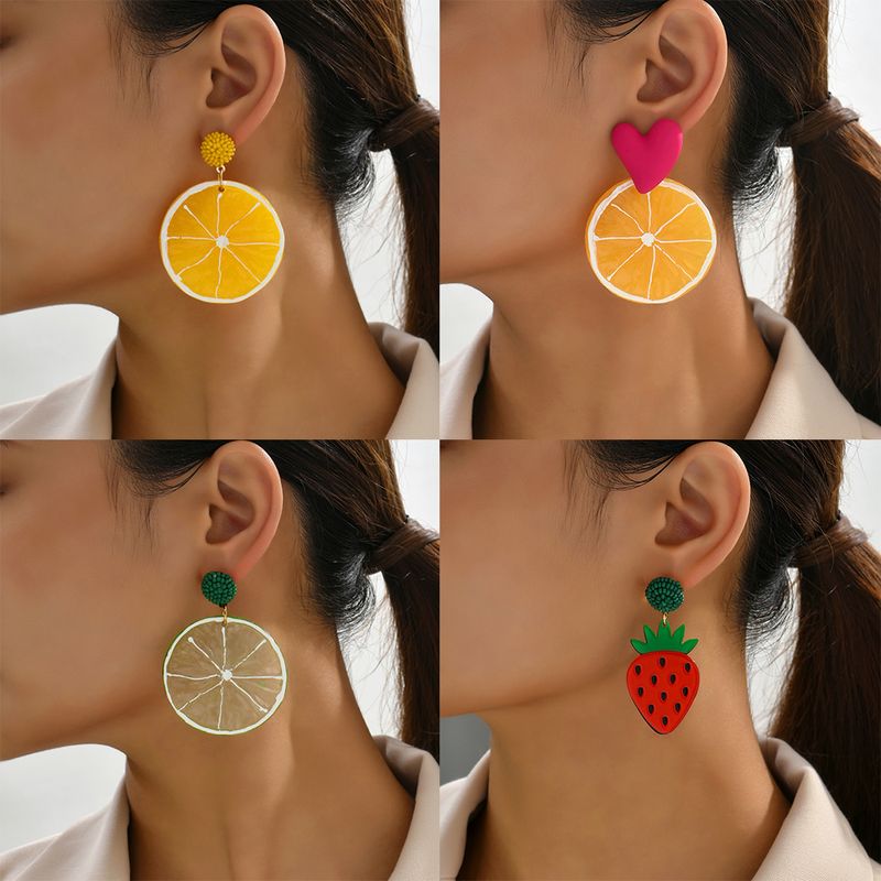 Casual Sweet Fruit Arylic Women's Drop Earrings