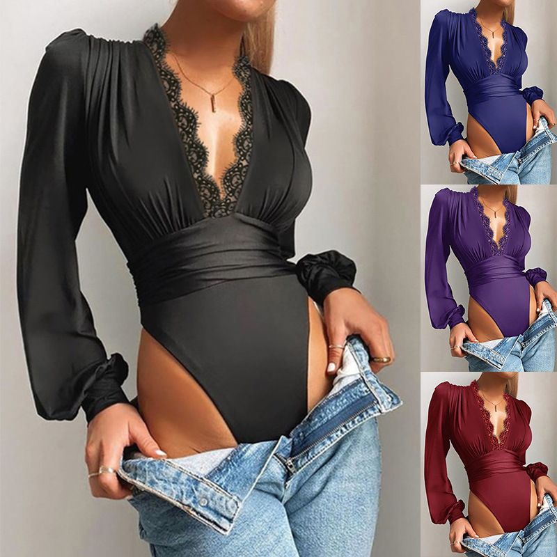 Women's Bodysuits Bodysuits Sexy Solid Color