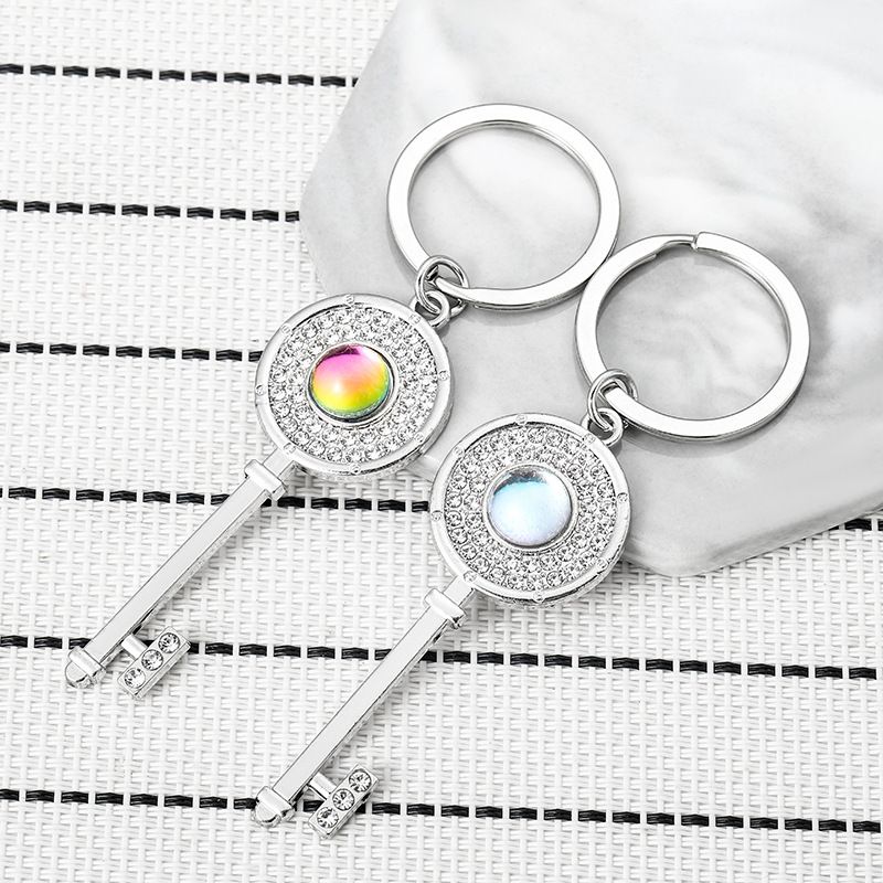 Simple Style Key Alloy Inlay Rhinestones Women's Bag Pendant Keychain