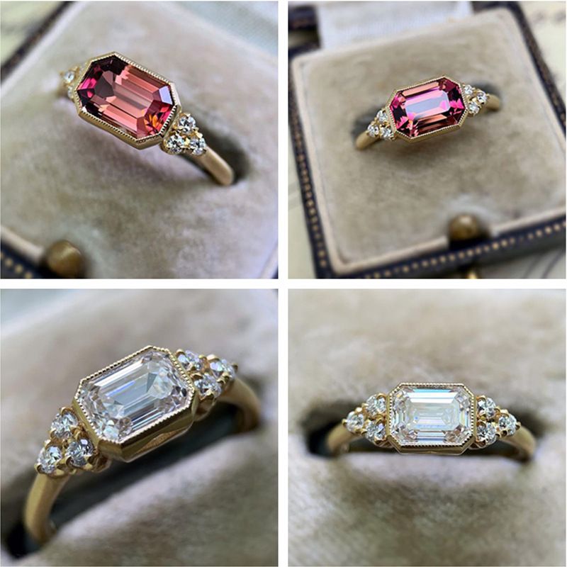 Classic Style Square Artificial Gemstones Alloy Wholesale Rings