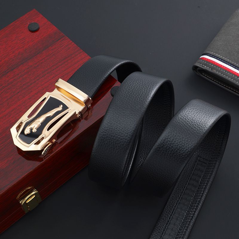 Simple Style Classic Style Solid Color Pu Leather Iron Men'S Leather Belts
