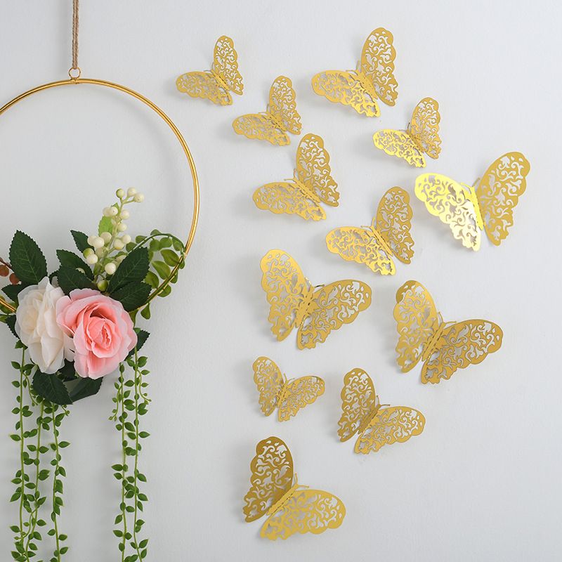 Casual Vacation Solid Color Butterfly Paper Wall Sticker