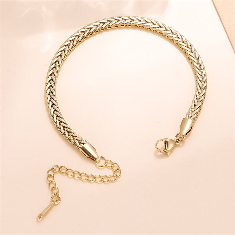 Streetwear Solid Color Stainless Steel Bracelets In Bulk