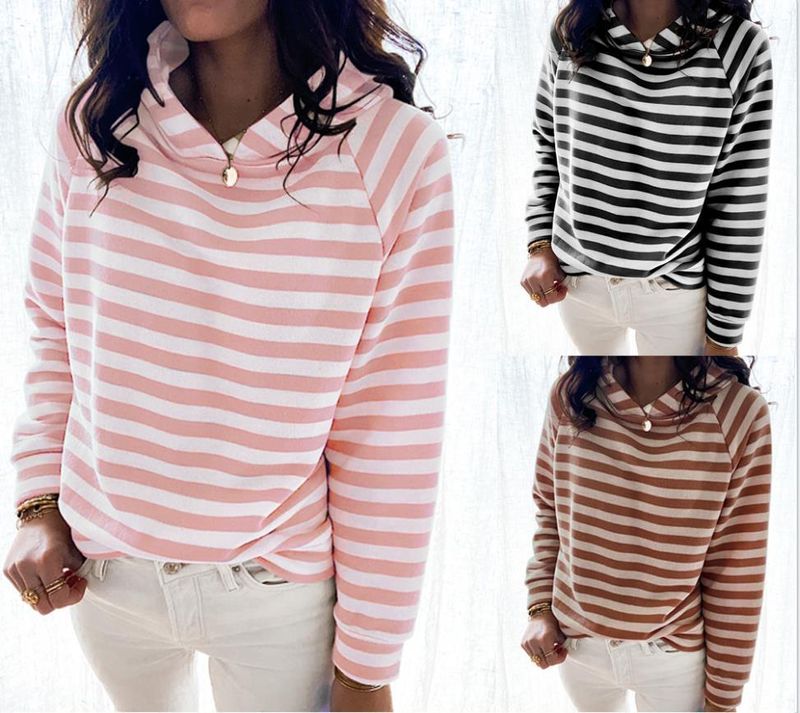 Women's Hoodie Long Sleeve Hoodies & Sweatshirts Casual Stripe