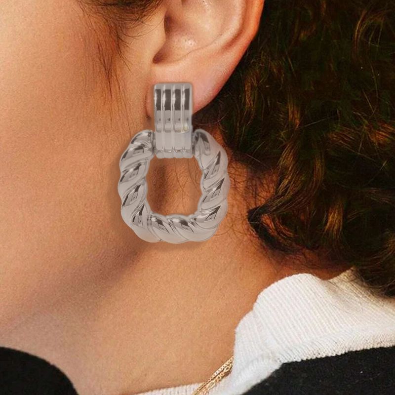 1 Paar Britischer Stil Herzform Krause Kunststoff/harz Ohrringe