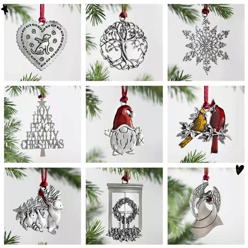 Ornement D'arbre De Noël, Pendentif Bonhomme De Neige En Métal