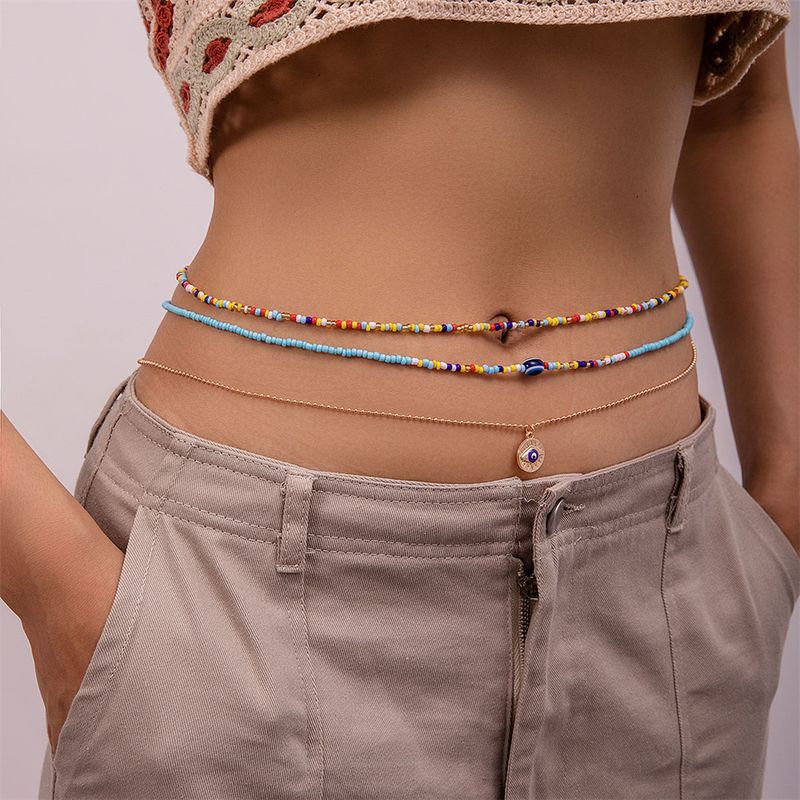 Sexy Beach Colorful Beaded Chain Women's Chain Belts