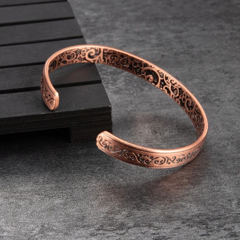 Streetwear Solid Color Copper Magnetic Unisex Bangle