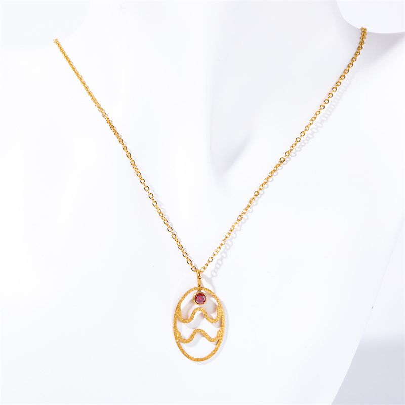 201 Stainless Steel 304 Stainless Steel Glass Gold Plated Retro Inlay Constellation Zircon Pendant Necklace