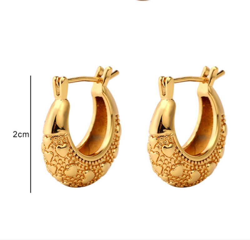 1 Paire Style Simple Style Classique Forme C Placage Acier Au Titane Des Boucles D'oreilles