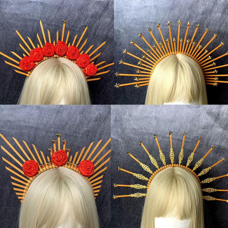 Retro Stern Krone Blume Kunststoff Harz Haarband
