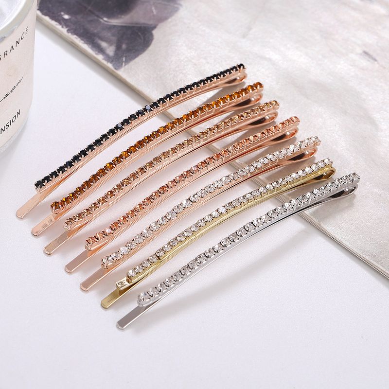Casual Solid Color Rhinestone Plating Inlay Hair Clip