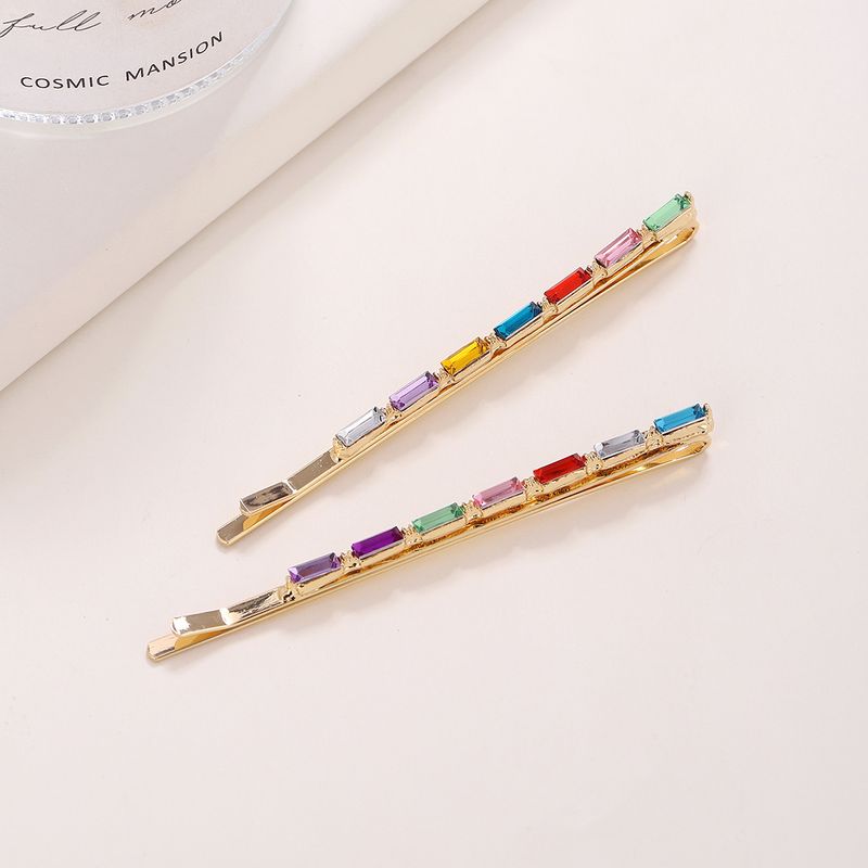 Simple Style Solid Color Rhinestone Plating Hair Clip