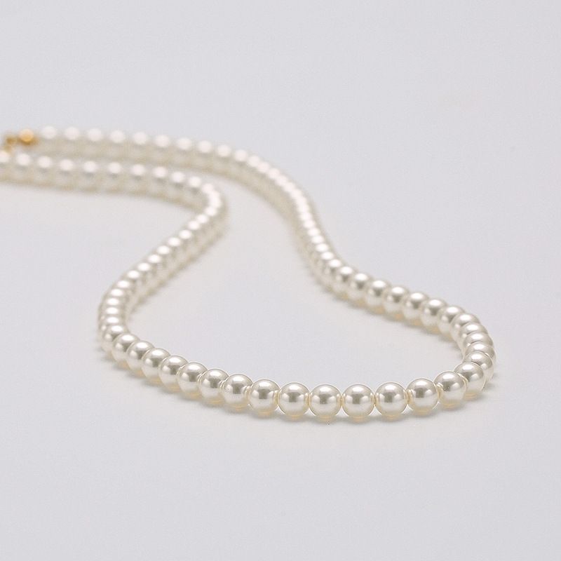 Simple Style Round Artificial Pearl Beaded Women's Necklace