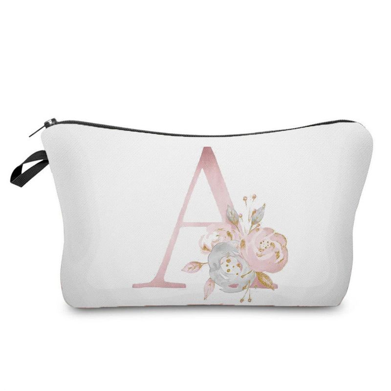 Unisex All Seasons Polyester Letter Flower Elegant Square Zipper Cloud Shape Bag Cosmetic Bag