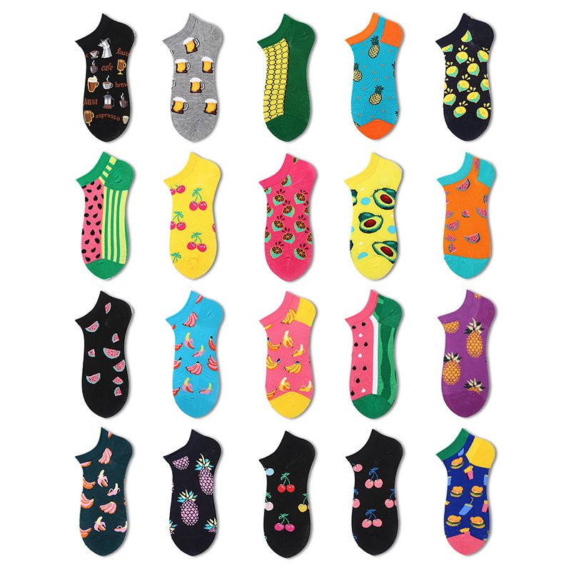 Unisex Simple Style Geometric Fruit Cotton Ankle Socks A Pair