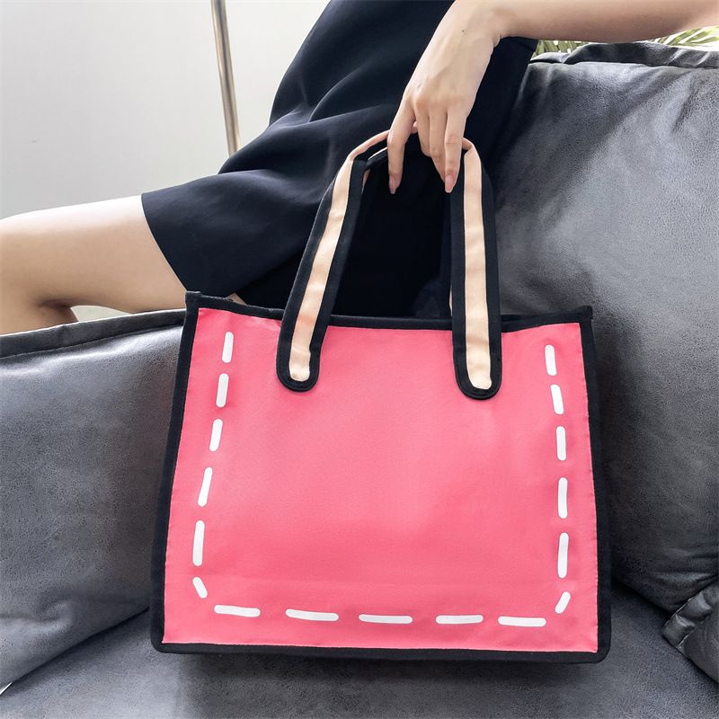 Bolso De Lona De Lona De Media Primavera Y Verano Para Mujer