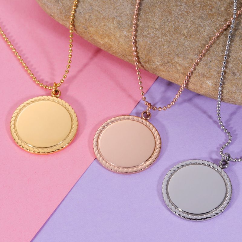 Stainless Steel 18K Gold Plated Lady Simple Style Geometric None Pendant Necklace